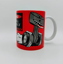 Load image into Gallery viewer, WARNING RACING FUEL ONLY 11oz Funny Hot Rod White Ceramic Coffee Mug
