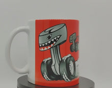 Load and play video in Gallery viewer, Aggression Hot Rod 11oz White Ceramic Coffee Mug
